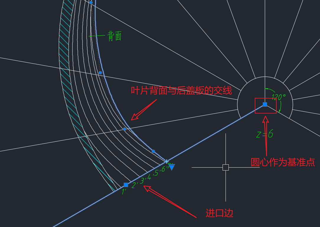 叶轮加工图中叶片视图的表达方法