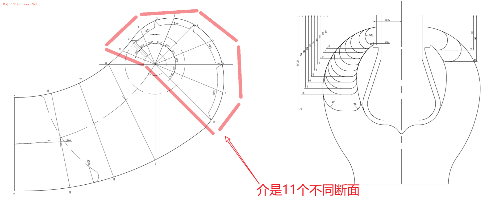 离心泵水力设计碎片知识：2.双吸泵吸水室图解2
