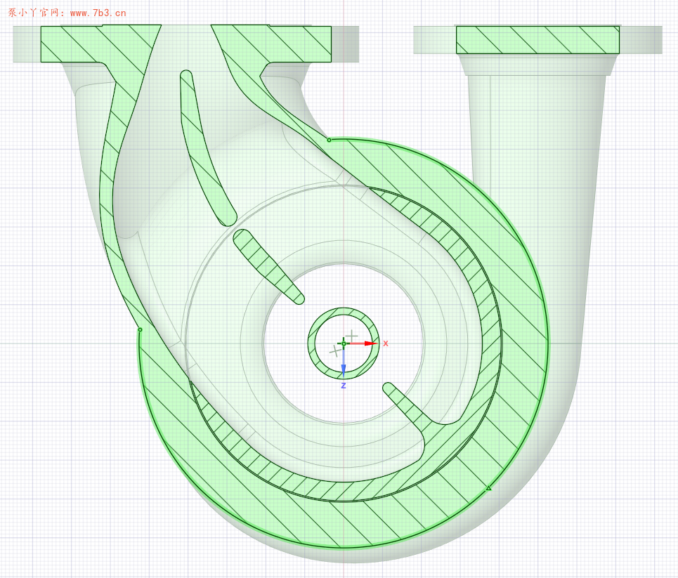 离心泵水力设计碎片知识：3.双吸泵吸水室隔板图解