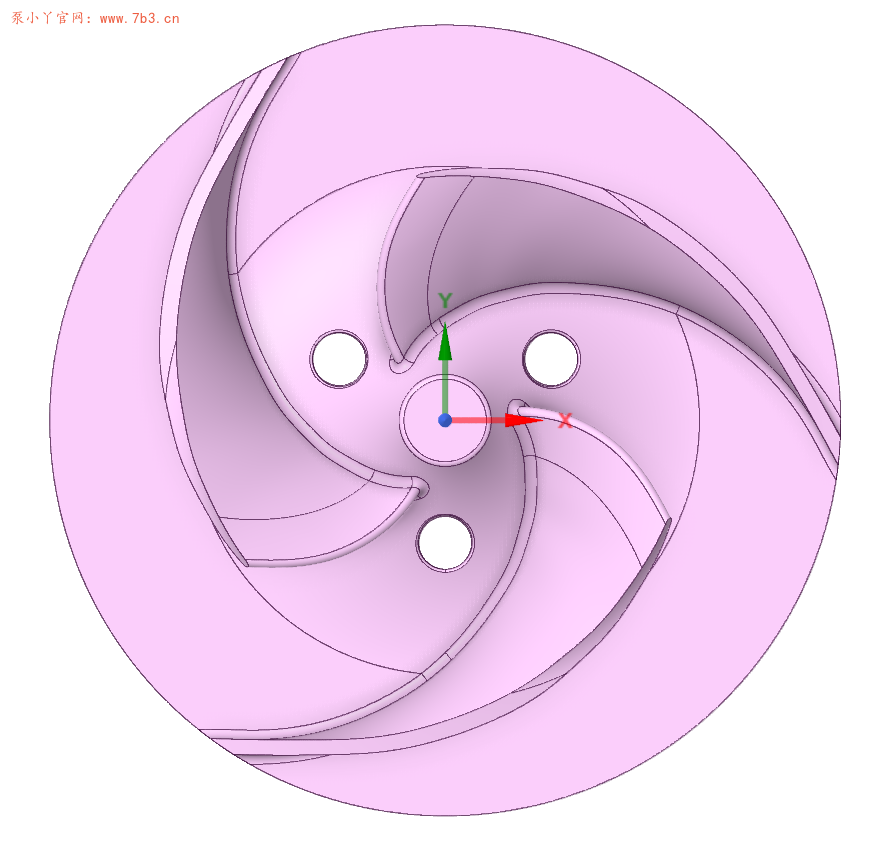 泵三维模型24：半开式叶轮