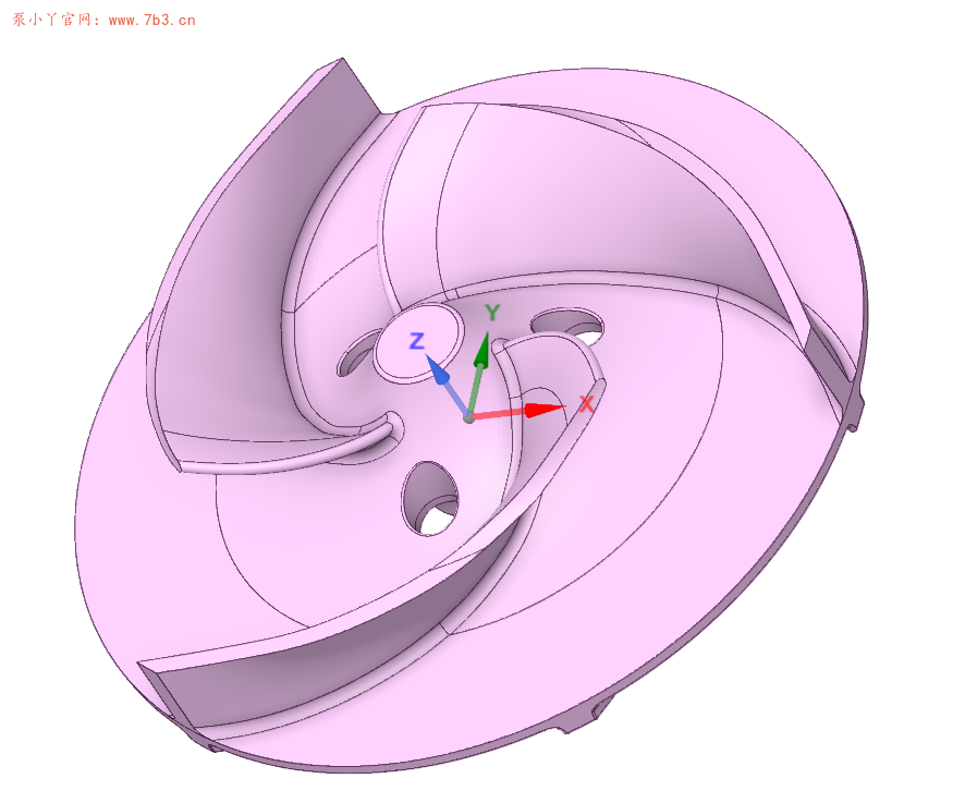 泵三维模型24：半开式叶轮