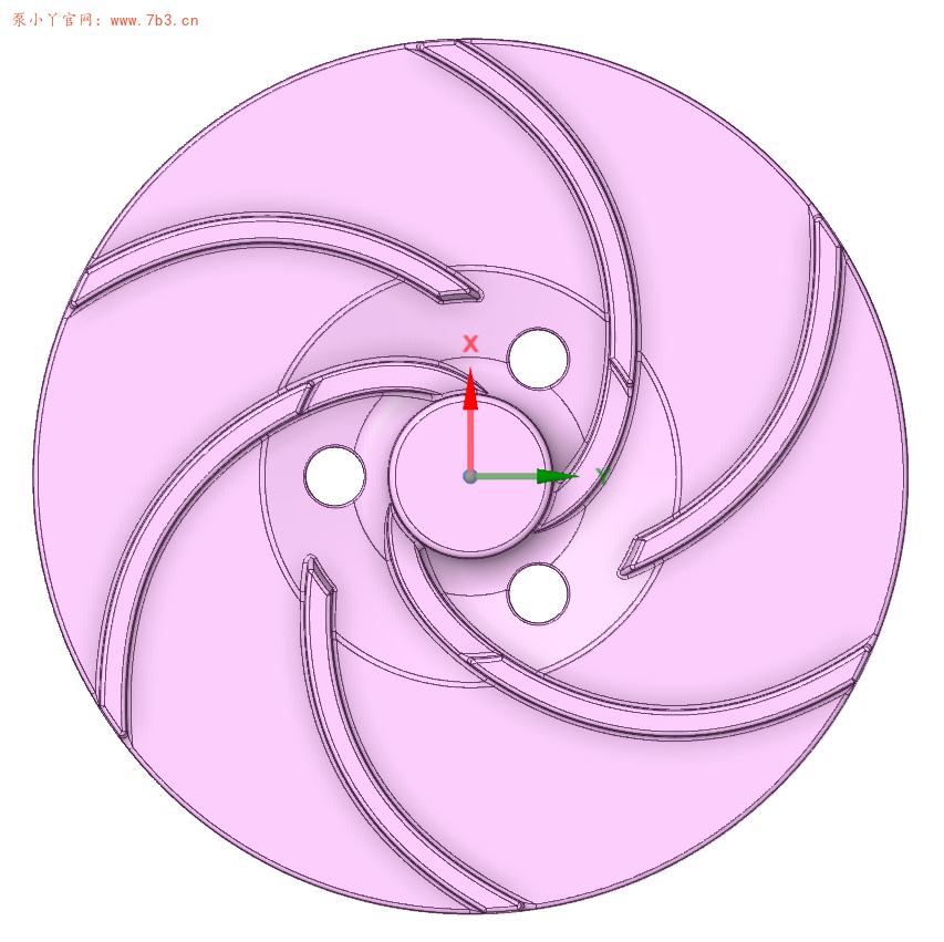 泵三维模型24：半开式叶轮