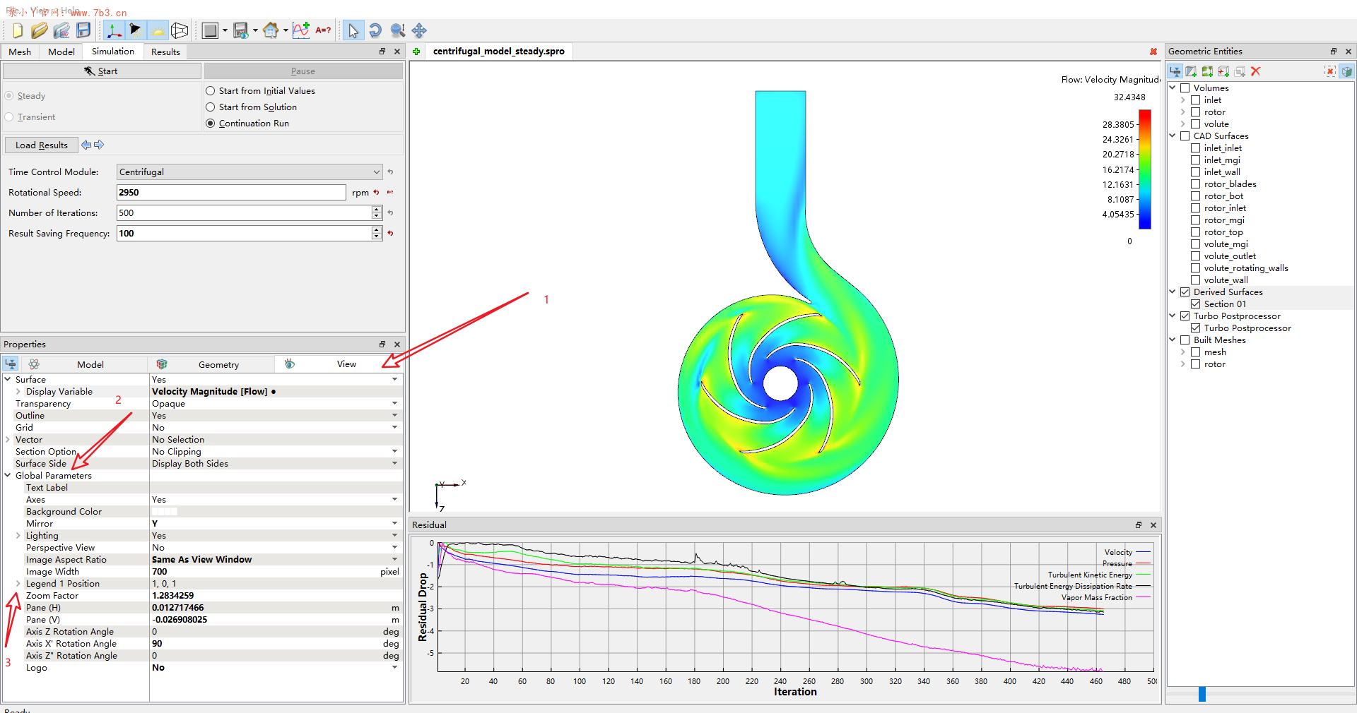 Simerics MP+6.0如何修改云图标尺的位置