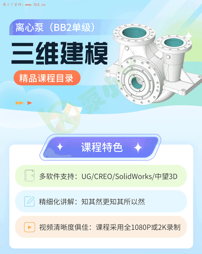 离心泵（BB2）三维建模培训精品课程