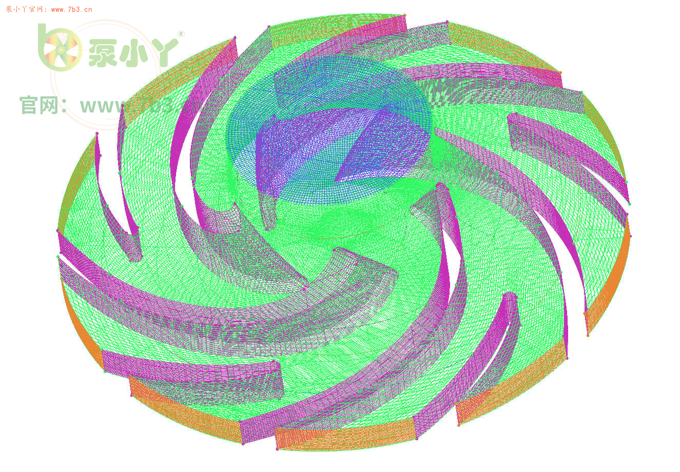 分享一套ICEM离心泵的全结构化网格